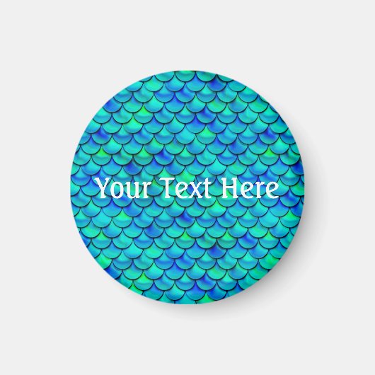 Falln Aqua Blue Scales Magnet (Vorne)