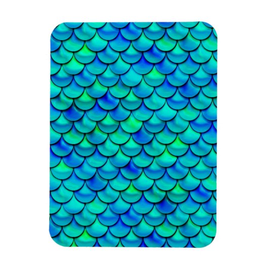 Falln Aqua Blue Scales Magnet (Vertikal)