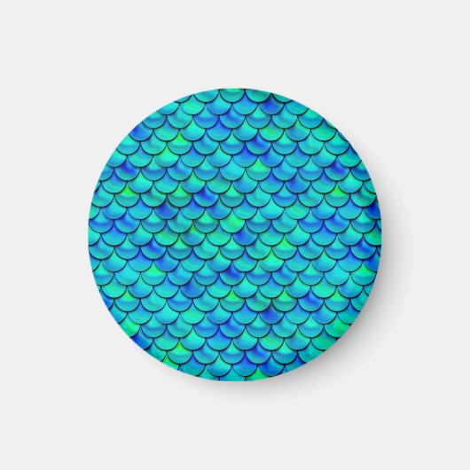 Falln Aqua Blue Scales Magnet (Vorne)