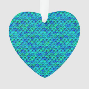 Falln Aqua Blue Scales Ornament