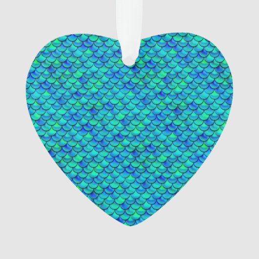 Falln Aqua Blue Scales Ornament (Vorderseite)