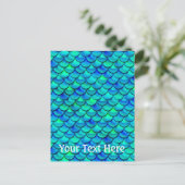 Falln Aqua Blue Scales Postkarte (Stehend Vorderseite)
