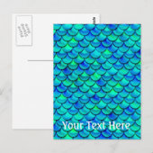 Falln Aqua Blue Scales Postkarte (Vorne/Hinten)