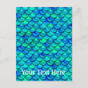 Falln Aqua Blue Scales Postkarte