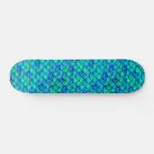 Falln Aqua Blue Scales Skateboard (Horizontal)