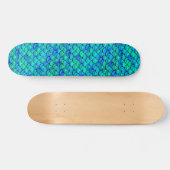 Falln Aqua Blue Scales Skateboard (Horizontal)