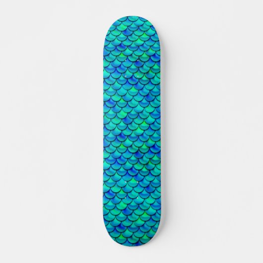 Falln Aqua Blue Scales Skateboard (Vorne)