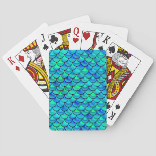 Falln Aqua Blue Scales Spielkarten