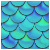 Falln Aqua Blue Scales Stoff (Nahaufnahme)