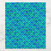 Falln Aqua Blue Scales Weinetikett (Einzelnes Label)