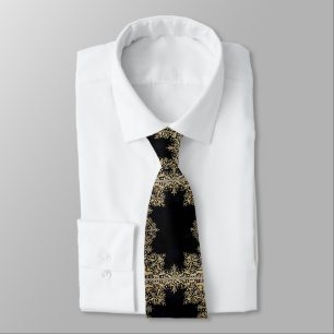 Falln Black and Gold Filigree Krawatte