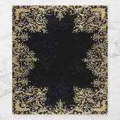 Falln Black and Gold Filigree Weinetikett (Einzelnes Label)