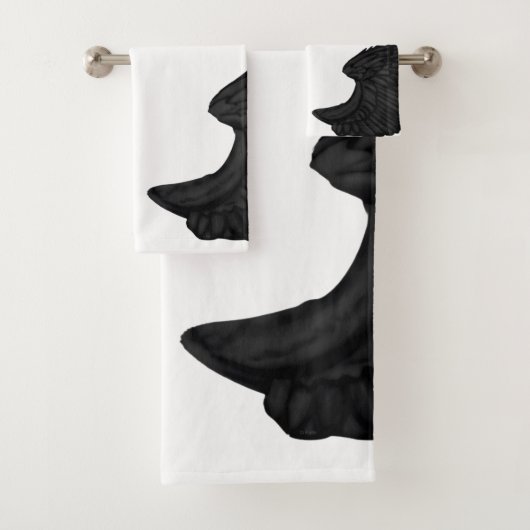 Falln Black Angel Wings Badhandtuch Set (Insitu)