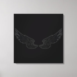 Falln Black Angel Wings Leinwanddruck
