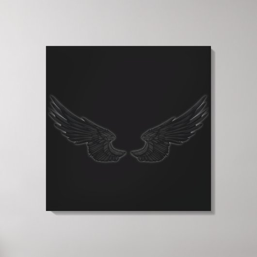 Falln Black Angel Wings Leinwanddruck (Vorderseite)