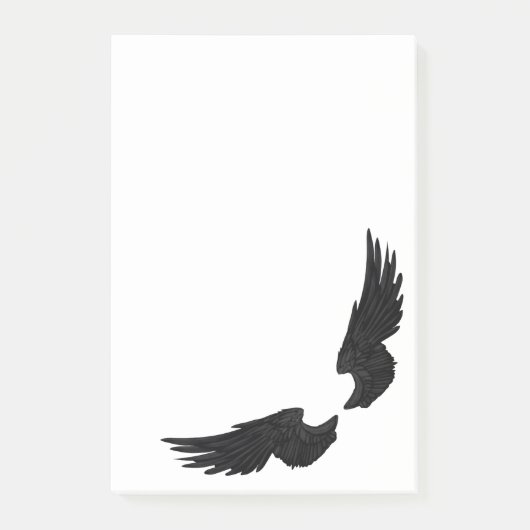 Falln Black Angel Wings Post-it Klebezettel (Vorderseite)