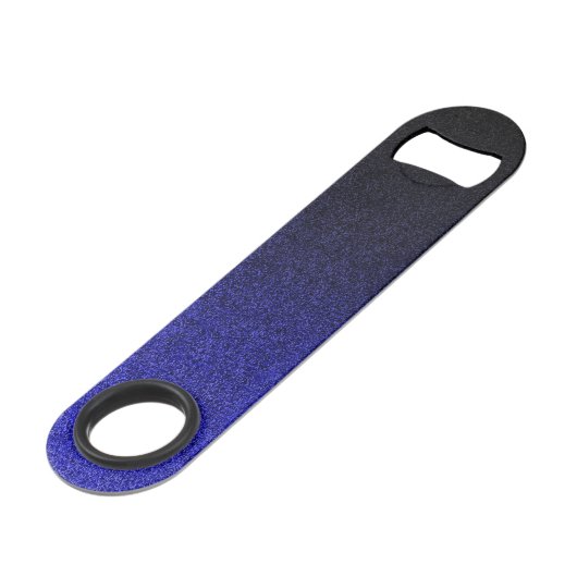 Falln blaue u. schwarze Glitzer-Steigung Speedflaschenöffner (Vorderseite Schrägansicht)