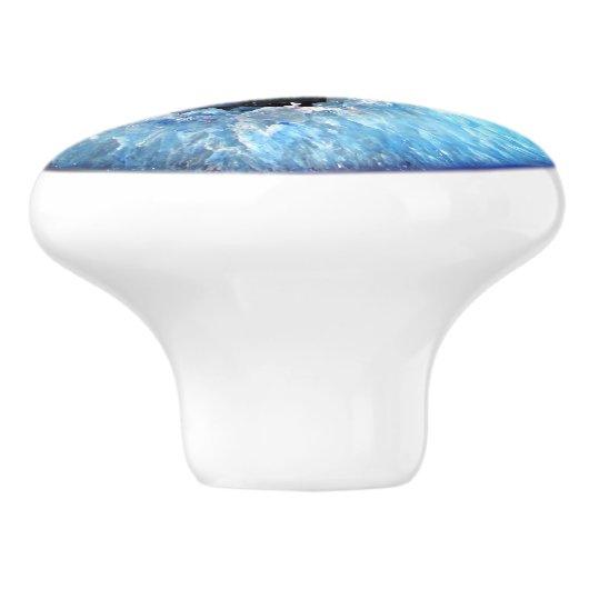 Falln blaues KristallGeode Keramikknauf (Seitenansicht)