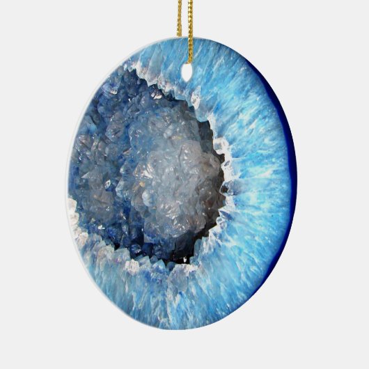 Falln blaues KristallGeode Keramikornament (Rechts)