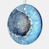 Falln blaues KristallGeode Keramikornament (Links)