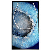 Falln blaues KristallGeode Kleine Geschenktüte (Rückseite)