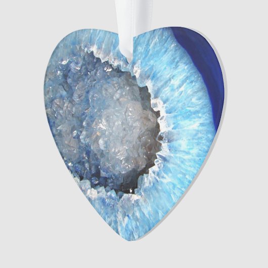 Falln blaues KristallGeode Ornament (Vorderseite)
