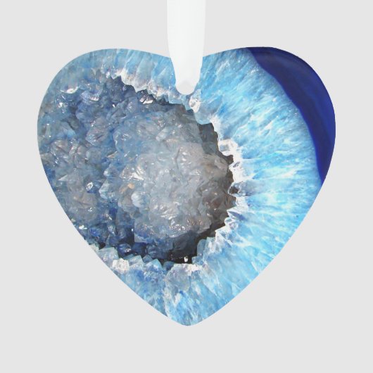 Falln blaues KristallGeode Ornament (Vorderseite)