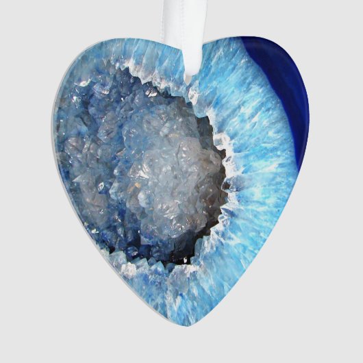 Falln blaues KristallGeode Ornament (Vorderseite)