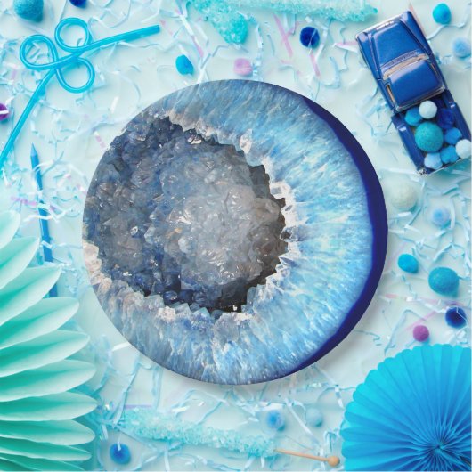Falln blaues KristallGeode Pappteller (Party)