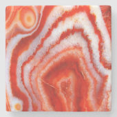 Falln Blood Orange Achat. Steinuntersetzer (Vorderseite)