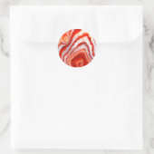 Falln Blood Orange Agate. Runder Aufkleber (Tasche)