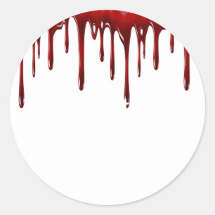Falln Blood Tropfen White Runder Aufkleber