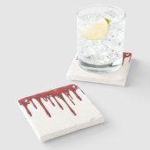 Falln Blood Tropfen White Steinuntersetzer (Seitenansicht)