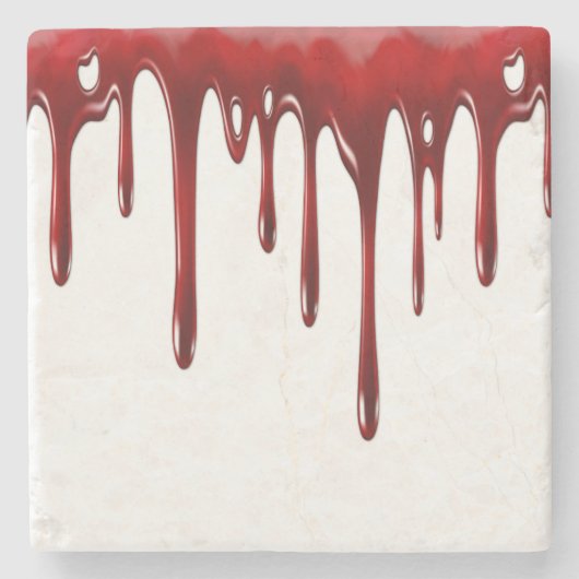 Falln Blood Tropfen White Steinuntersetzer (Vorderseite)