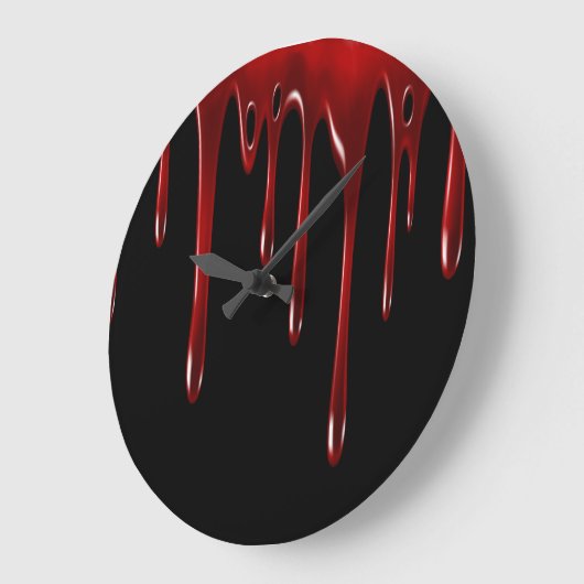 Falln Blood Tropfens Black Große Wanduhr (Winkel)