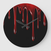 Falln Blood Tropfens Black Große Wanduhr (Vorderseite)