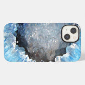 Falln Blue Crystal Geode iPhone Hülle (Rückseite (Horizontal))