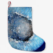 Falln Blue Crystal Geode Kleiner Weihnachtsstrumpf (Vorderseite)
