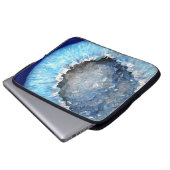 Falln Blue Crystal Geode Laptopschutzhülle (Vorne Knopf)