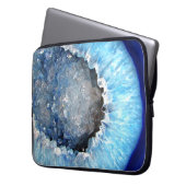 Falln Blue Crystal Geode Laptopschutzhülle (Vorderseite Links)