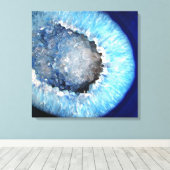 Falln Blue Crystal Geode Leinwanddruck (Insitu (Holzboden))