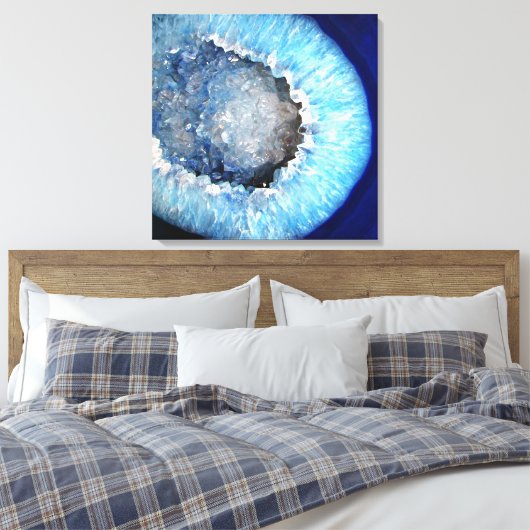 Falln Blue Crystal Geode Leinwanddruck (Insitu (Schlafzimmer))