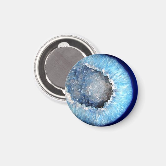 Falln Blue Crystal Geode Magnet (Vorderseite/Rückseite)