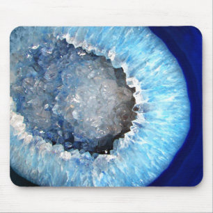 Falln Blue Crystal Geode Mousepad