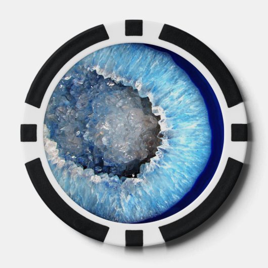 Falln Blue Crystal Geode Pokerchips (Vorderseite)