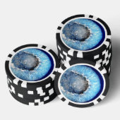 Falln Blue Crystal Geode Pokerchips (Stapel)