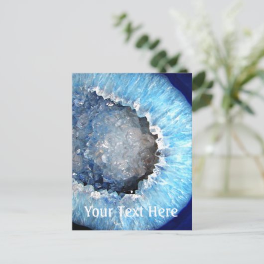 Falln Blue Crystal Geode Postkarte (Stehend Vorderseite)