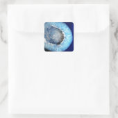 Falln Blue Crystal Geode Quadratischer Aufkleber (Tasche)