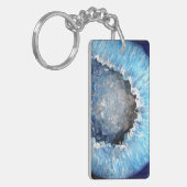 Falln Blue Crystal Geode Schlüsselanhänger (Vorderseite links)