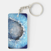 Falln Blue Crystal Geode Schlüsselanhänger (Rückseite)